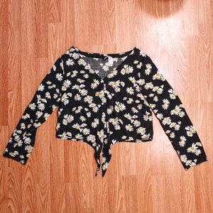 Sunflower and Polka-dot Button-down Blouse!